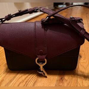 Rebecca Minkoff Hudson Crossbody Bag in Oxblood/Wine Saffiano Leather